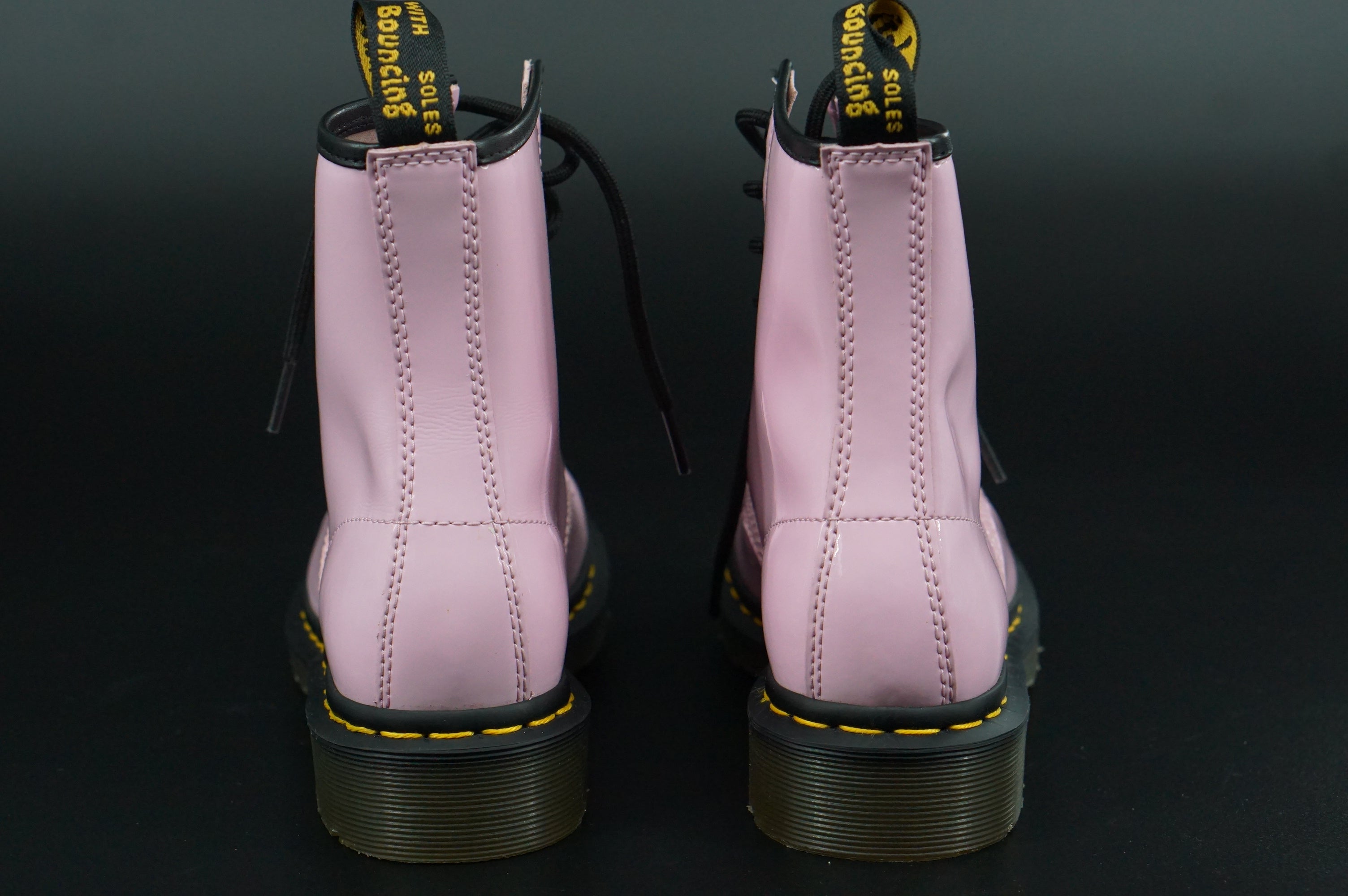 Doc Martens 1460 W combat ankle boots size 5 US laces Pink patent biker military