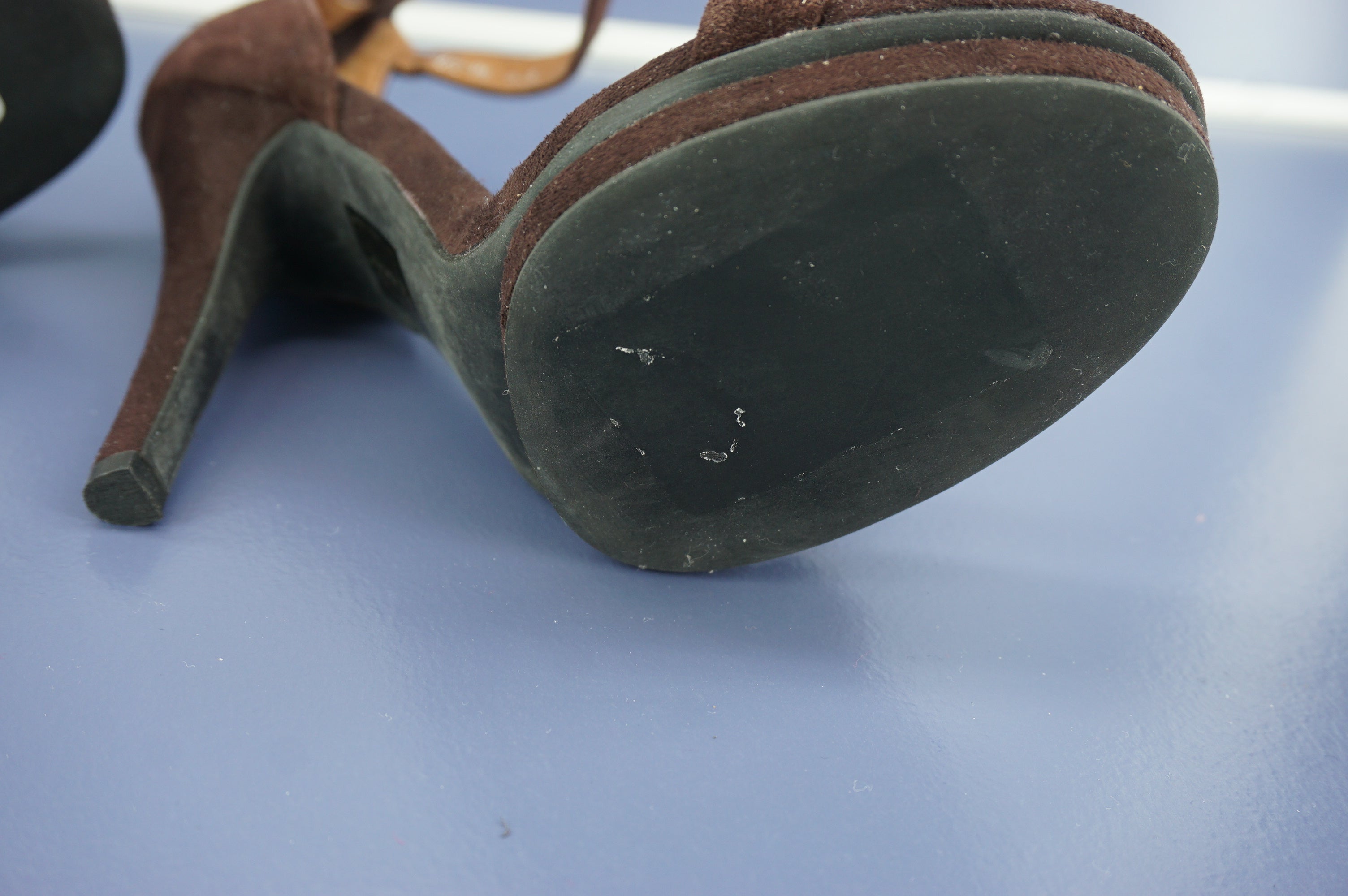 Jeffrey Campbell Burke Brown Suede platform Ankle strap Sandals size 6.5 New