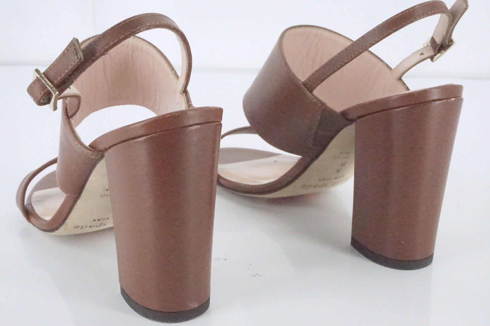 Kate Spade New York Brown Leather Irvine Ankle Strap Sandals Size 5 New Heels Sz