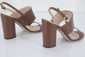 Kate Spade New York Brown Leather Irvine Ankle Strap Sandals Size 5 New Heels Sz