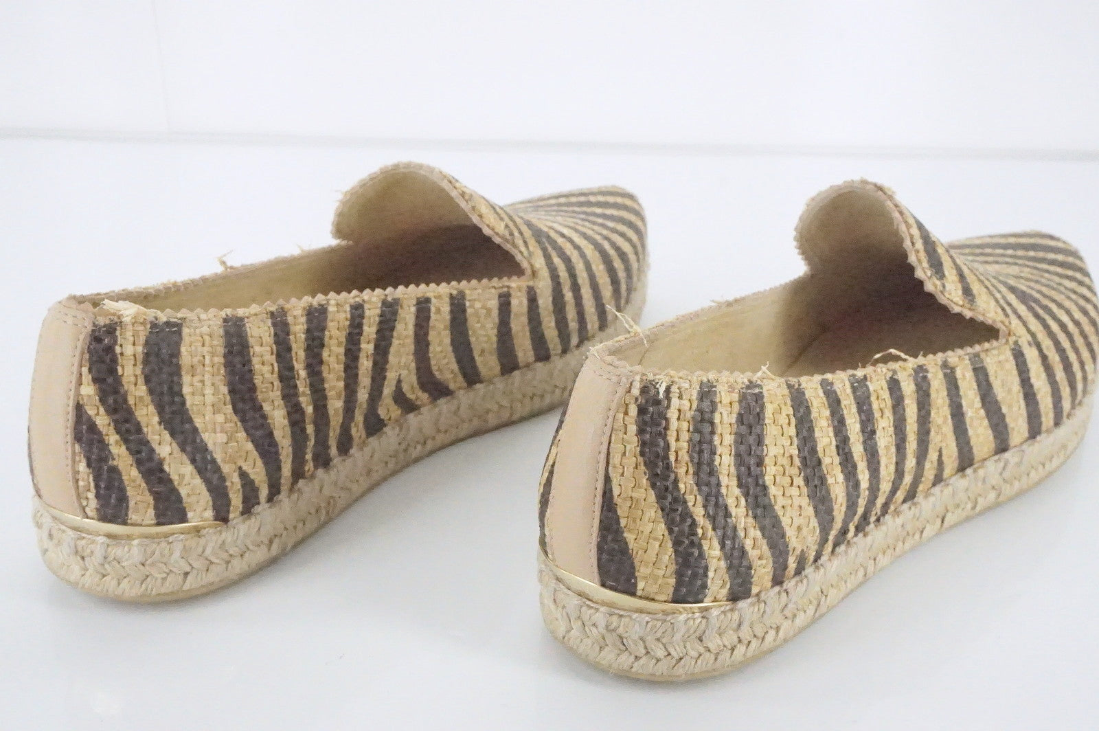 Stuart Weitzman Catalan Striped Espadrille Flat Loafers size 9.5 New $265 SZ Toe