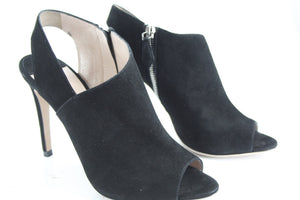 Miu Miu Black Suede Open Toe Slingback Boot Pumps Size 37.5 New Heels $790 SZ