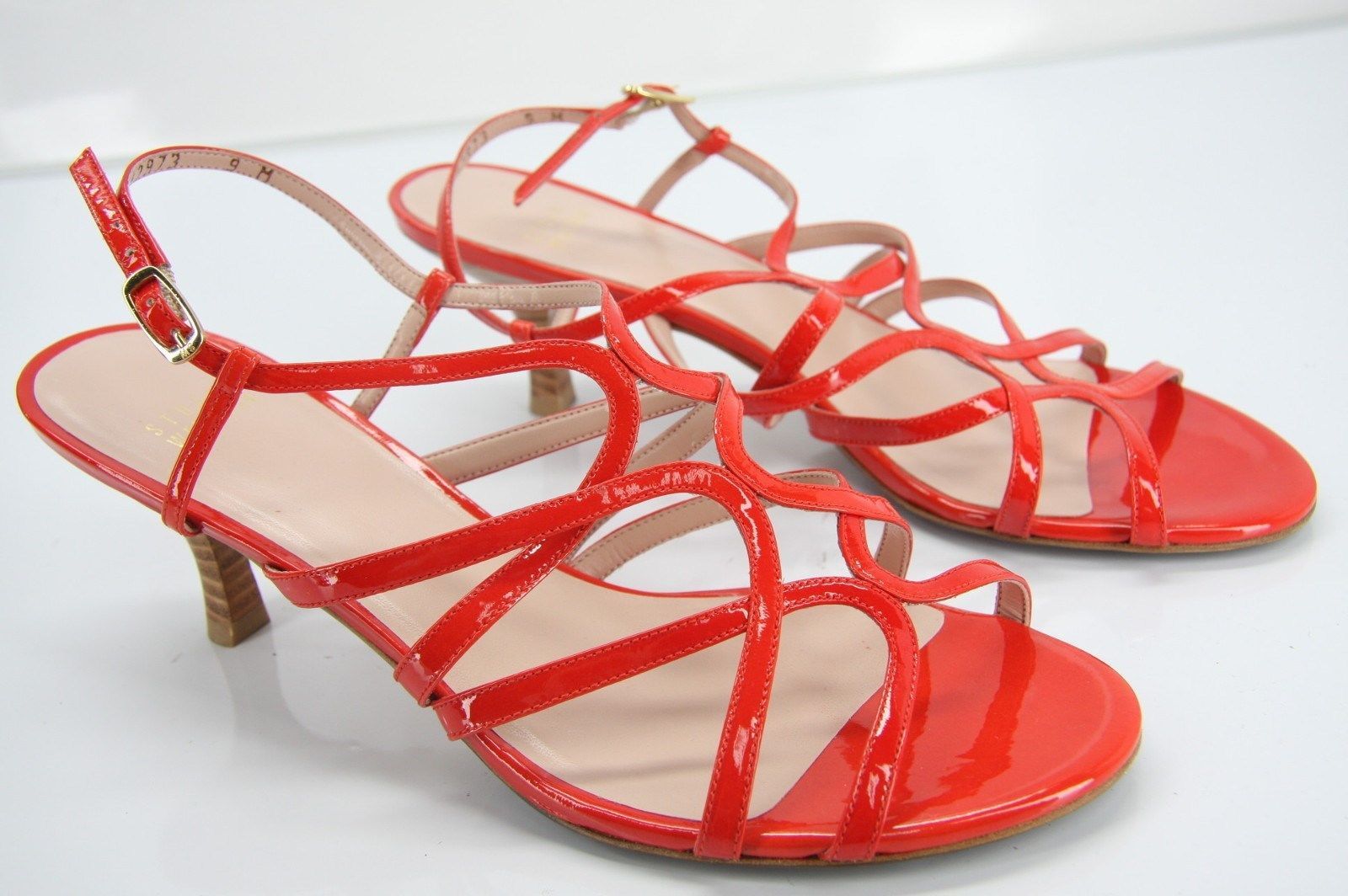 Stuart Weitzman Turning Red Patent Caged Strappy Sandals Size 9 heels New$355 Sz