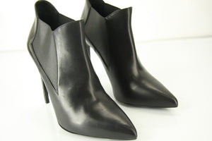 Saint Laurent Black Leather Paris Pointed Toe Ankle Boots Size 39.5 NIB YSL Yves