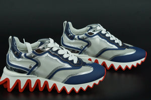 Christian Louboutin Sharkina Flat Mesh Runner Sneaker SZ 37.5 NIB Blue $895