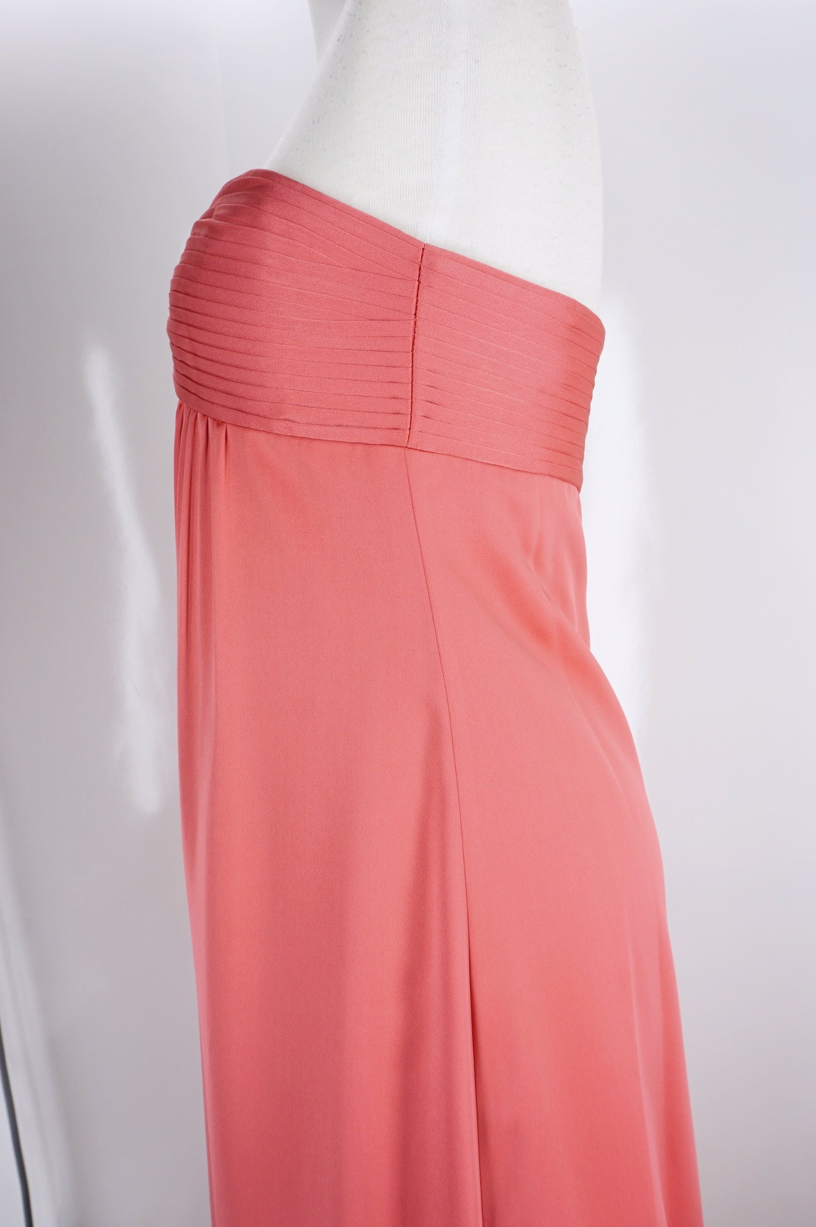 BCBG Maxazria Watermelon Pink Woven Silk Strapless Dress size 4 NWT $$288