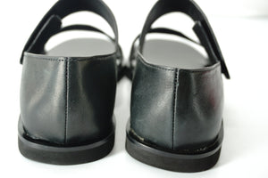 Vince Black Croc Leather Salina Flat Wide Strappy Sandals Size 6 NIB $275 Womens
