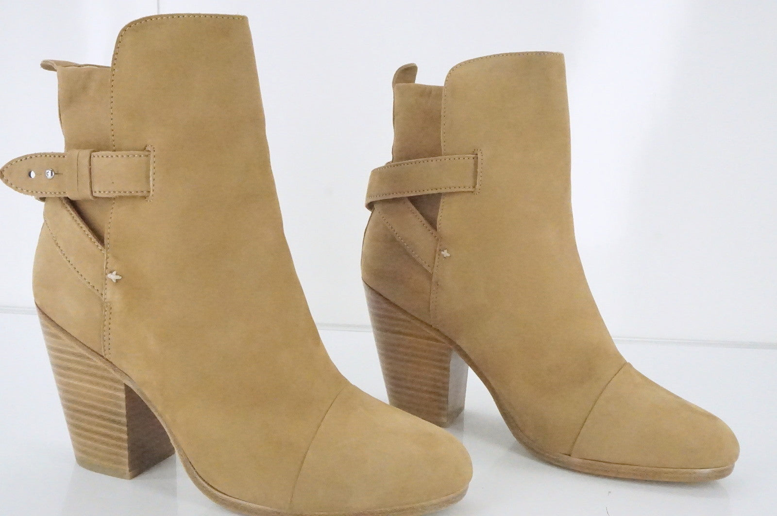 Rag & Bone Kinsey Brown Suede Block Heels Ankle Boots Size 38 $595 NIB