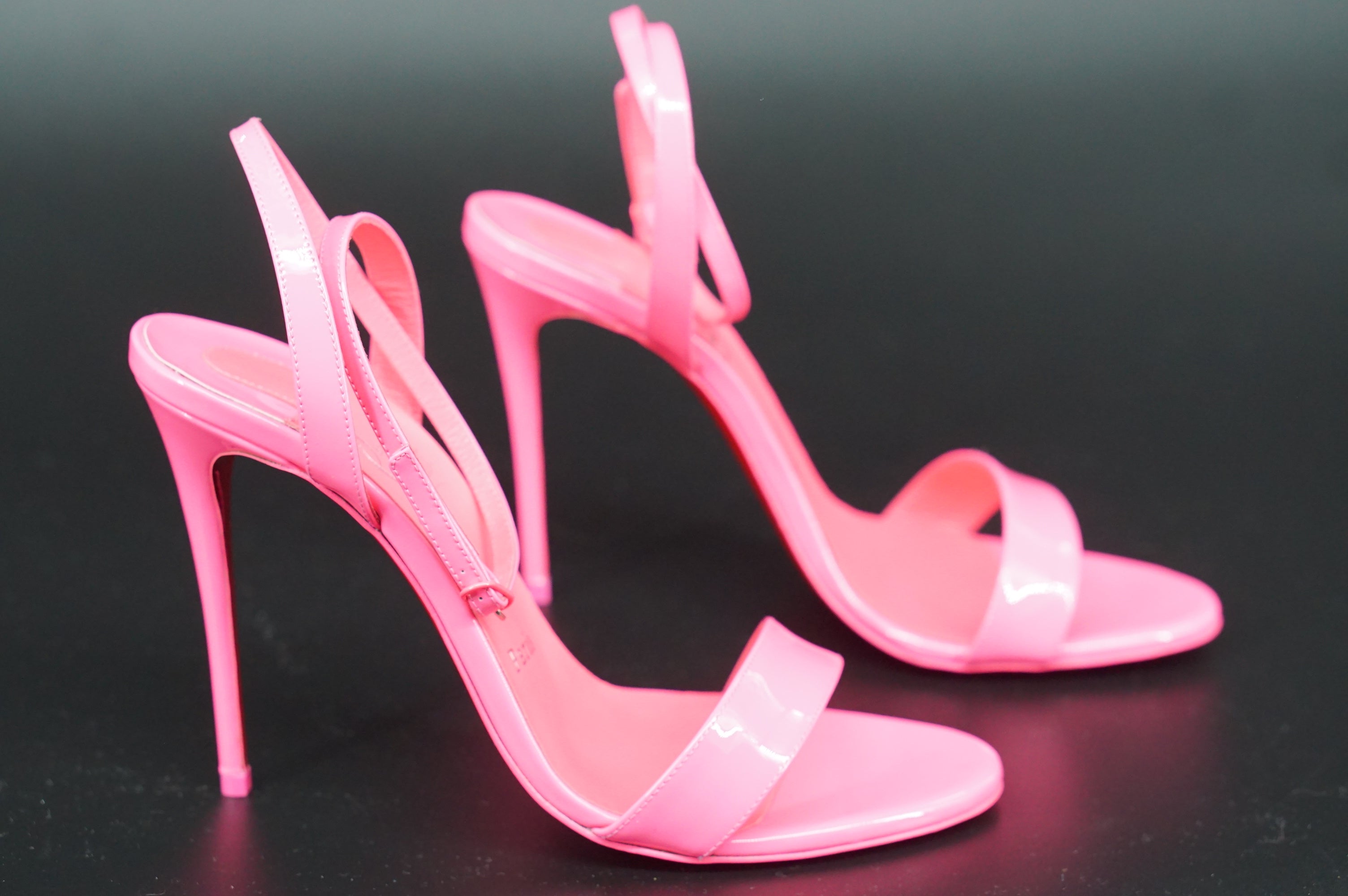 Christian Louboutin Loubi Girl Ankle Sandals Pumps Size 37.5 $875 Pink Patent