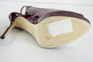 Jimmy Choo Nova Patent Leather Peep Toe Slingback Sandal SZ 39 New Platform $750