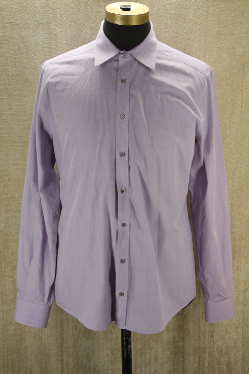 Gucci Men’s Fitted Purple Lilac Cotton Button Down Dress Shirt Size 17 43 $350