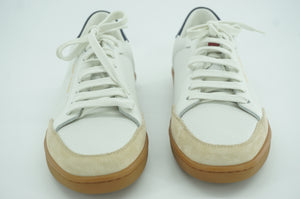 Saint Laurent White Leather Court Classic Low Top Sneakers Size 37 YSL Logo