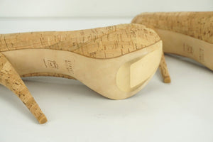 Stuart Weitzman Cork Diplille Platform Peep Toe Pumps Sz 9.5 NIB $398 Corkswoon