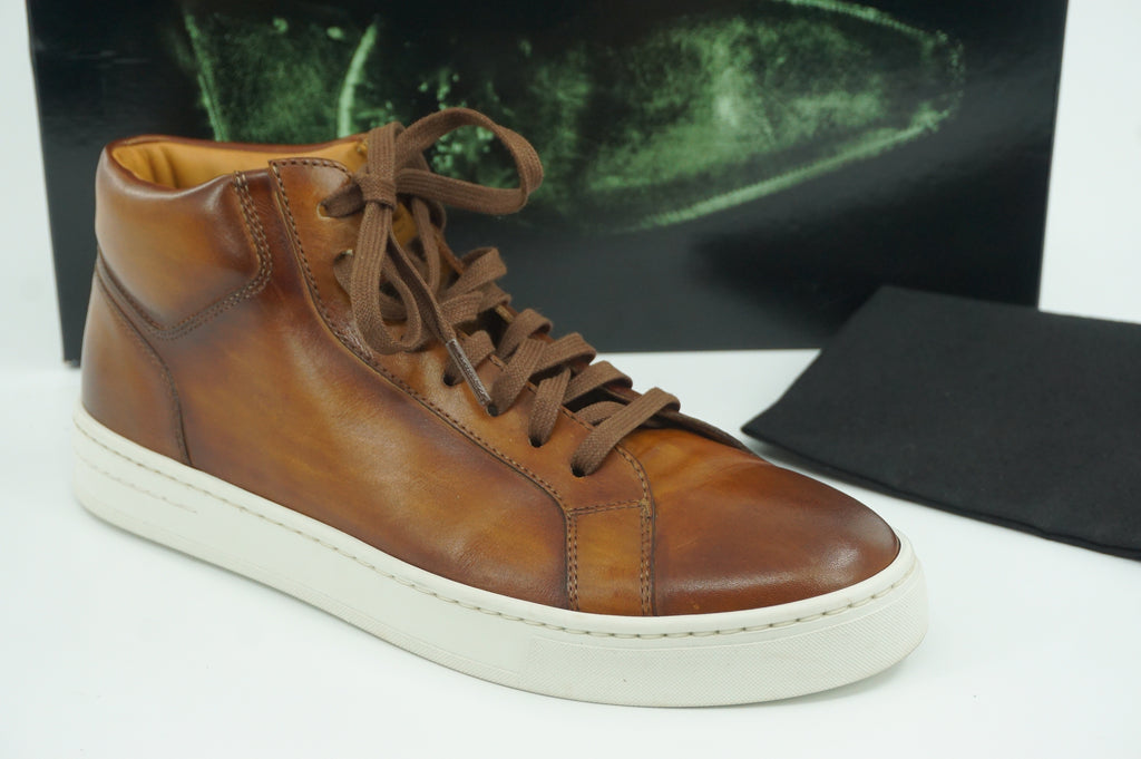 Magnanni Nalda Brown Leather Lace Up Sneaker SZ 7.5 NIB $435 High Top