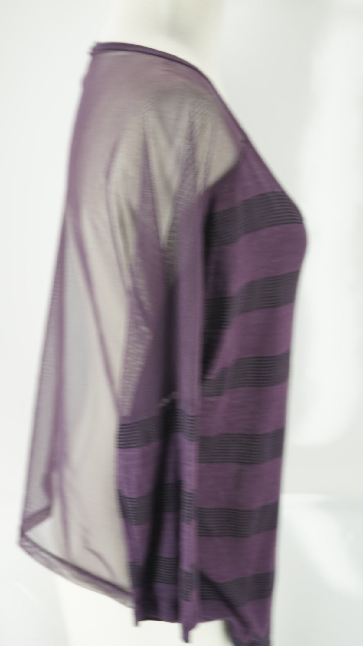 Love On A Hanger Striped T Shirt Sheer Back Blouse SZ Small Purple $32 Nordstrom