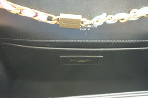 Saint Laurent Black Kate Medium Monogram Chain Leather Bag $2190 YSL Logo