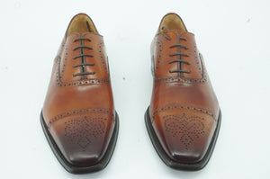 Magnanni Galen Brogue Perforated Toe Oxford Derby Dress Shoes Size 12 Brown $395