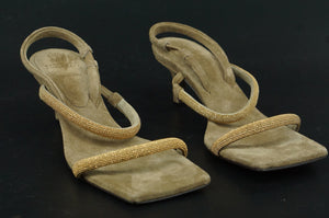 Brunello Cucinelli Monili Beaded Square Toe Sandal Size 36 New $895