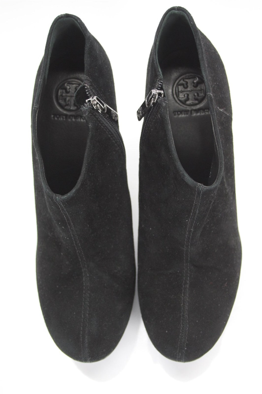 Tory Burch Cidnay Black Suede Platform Side Zip Ankle Boots SZ 10.5 New $495