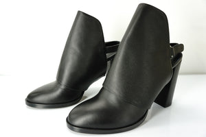 Vince Black Leather Jody Slingback Heel Mule Booties size 9 NIB $495 Women's