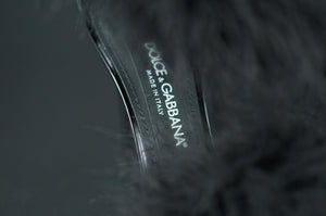 Dolce & Gabbana Feather Strap Sandal SZ 36.5 $1175 Black In store full price