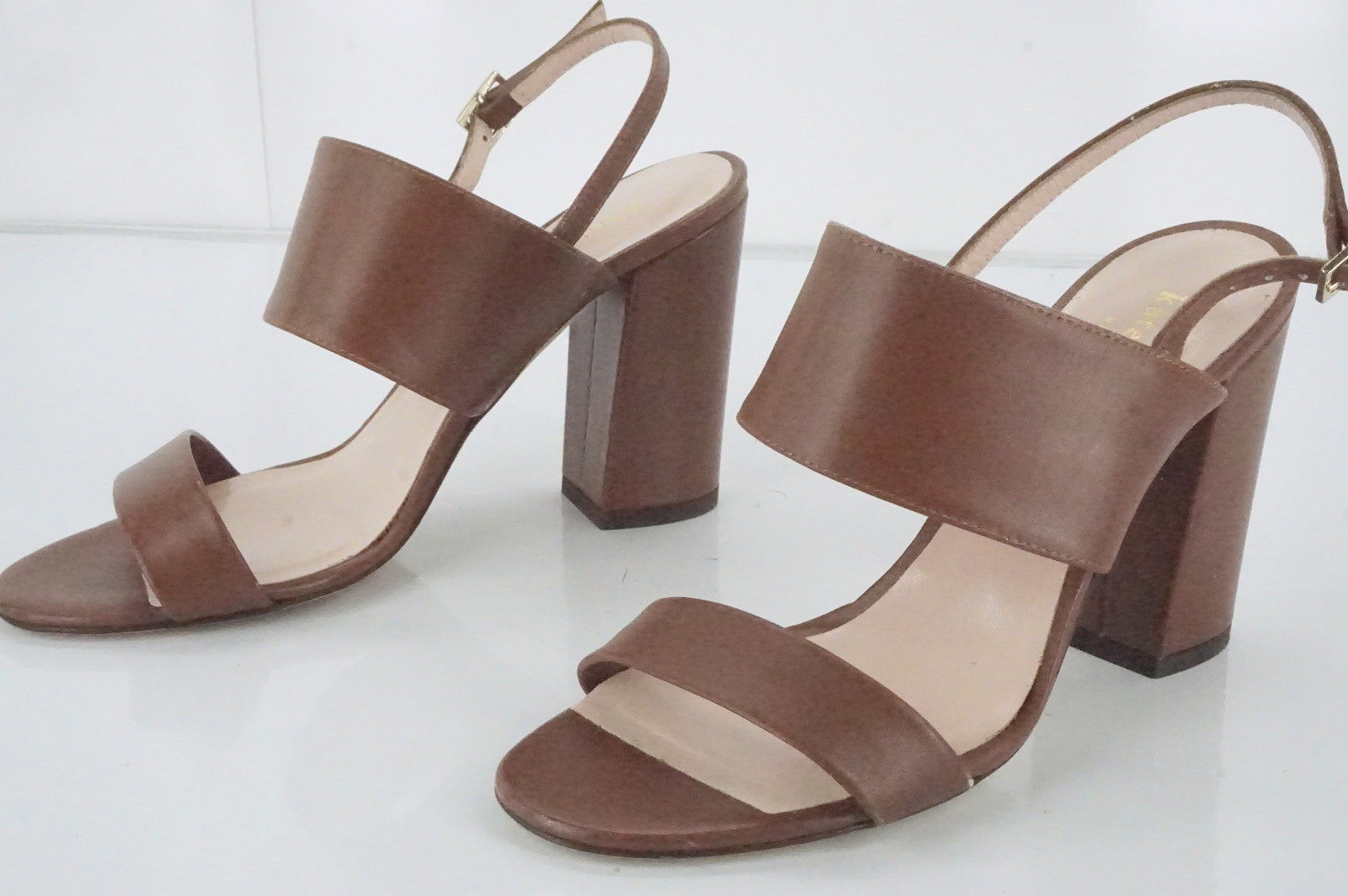 Kate Spade New York Brown Leather Irvine Ankle Strap Sandals Size 5 New Heels Sz