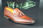 Magnanni Kamato Tassel Loafers SZ 10.5 Tobaco brown Leather $350 Slip On NIB