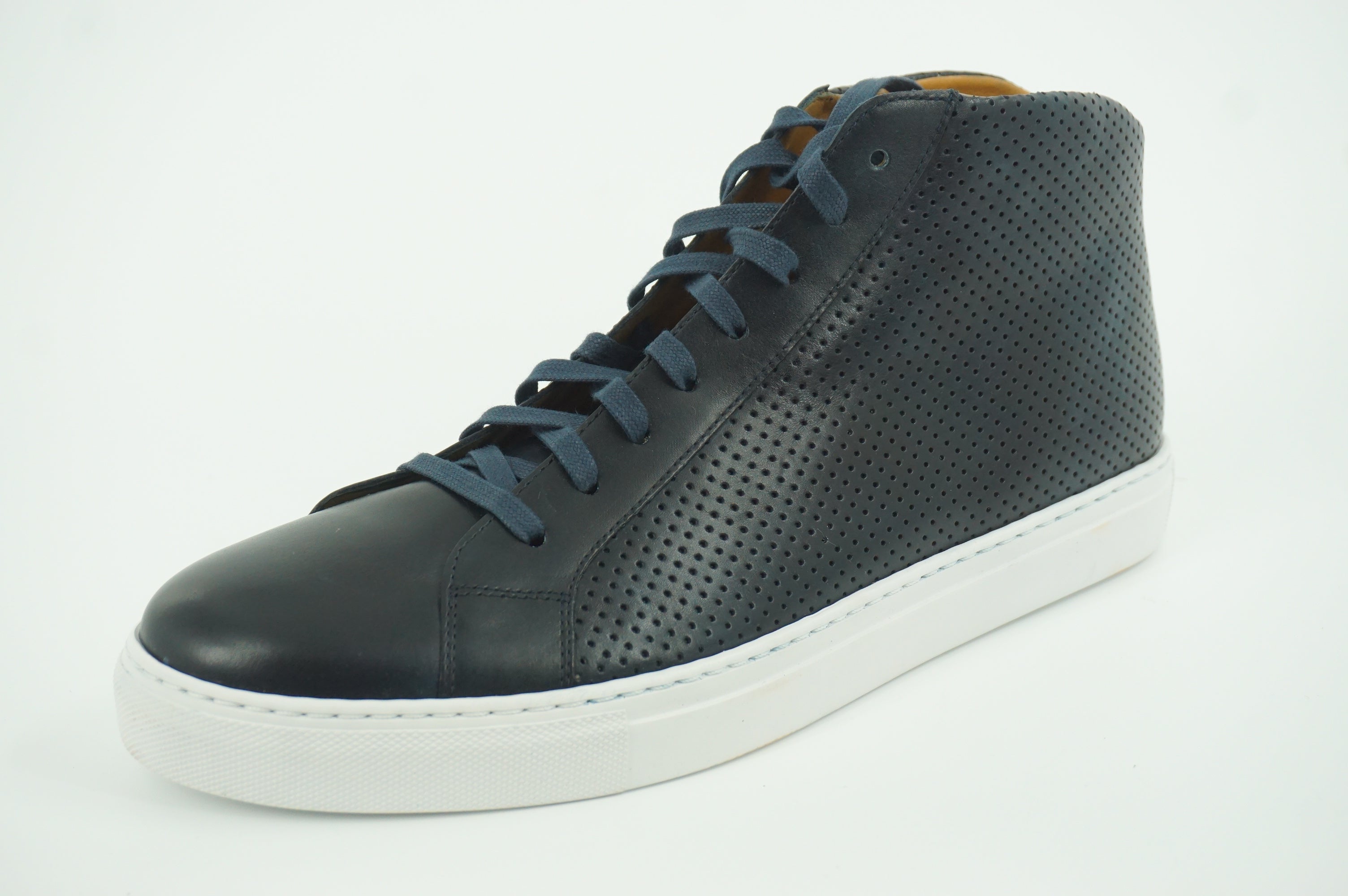 Magnanni Mack Blue Perforate Leather Lace Up D Sneaker SZ 12 NIB $335 High Top