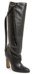Derek Lam Black Leather 'Tonya' Wrap Around Strap Tall Boot SZ 37.5 New $1325