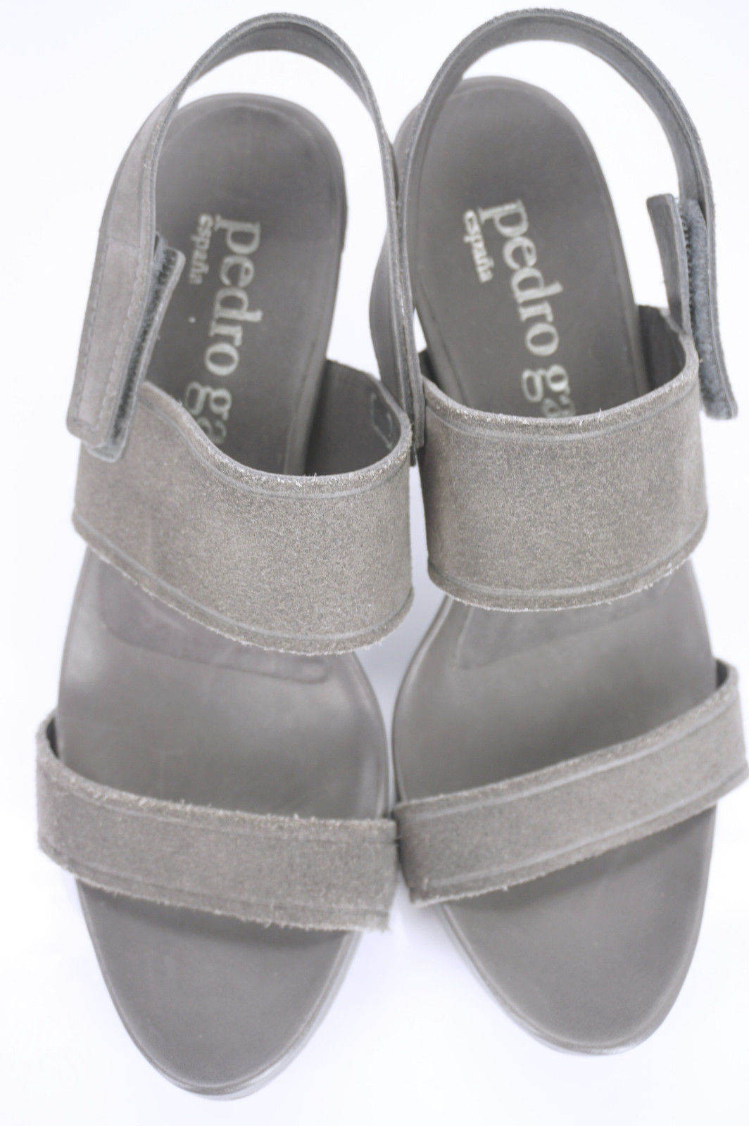 Pedro Garcia Leann Grey Suede Platform Strappy High Heel Sandals Size 39.5 New