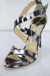 Jimmy Choo Camouflage Metallic Black Lottie Ankle Strap Sandal SZ 38 New $850