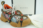 Gucci Flashtrek Jewel Sega Sneakers Size 35 $1725 Jem Metallic Leather Mesh NIB