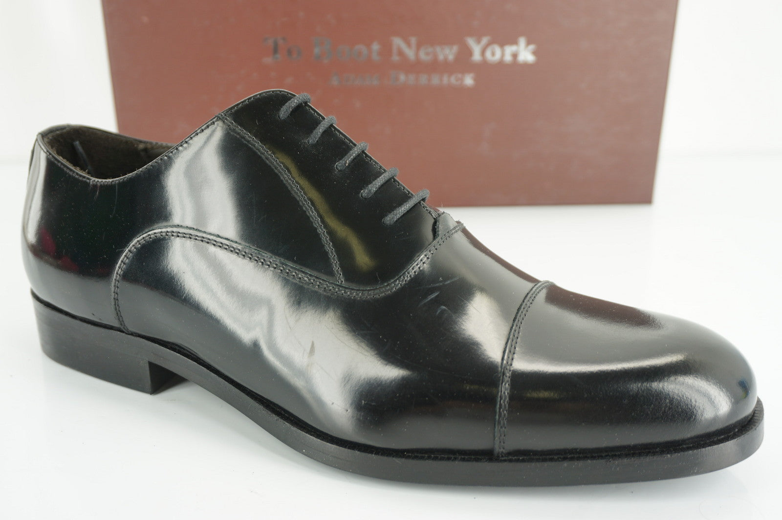 To Boot New York Wyatt Cap Toe Black Leather Shoes Size 11.5 Men's Adan Derrick