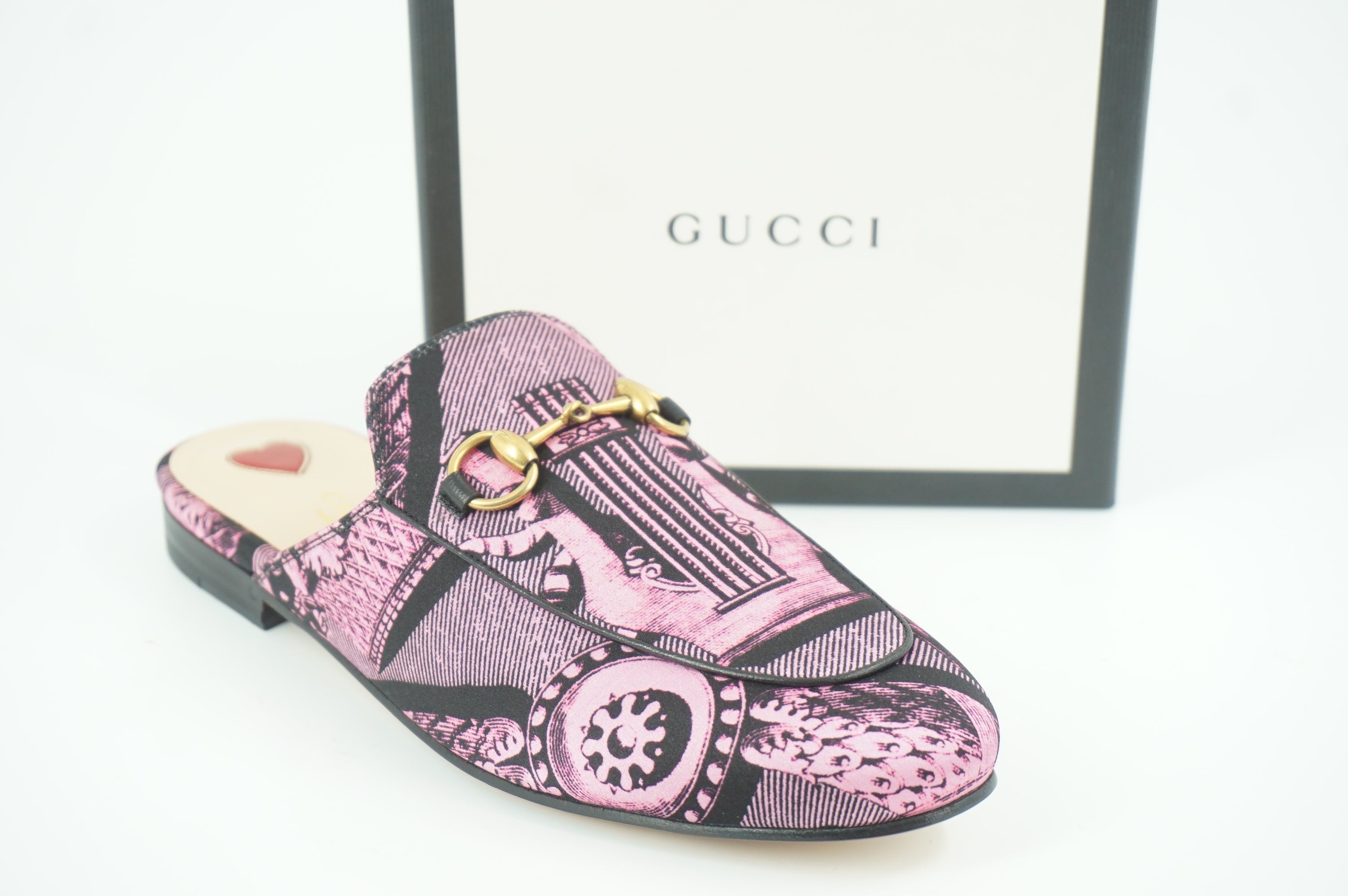 Gucci Princetown St Romain Satin Loafer Mule Size 36 Horse Bit NIB $795 Pink