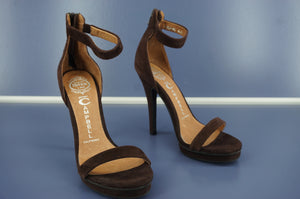 Jeffrey Campbell Burke Brown Suede platform Ankle strap Sandals size 6.5 New
