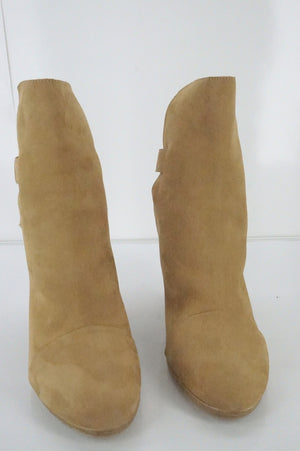 Rag & Bone Kinsey Brown Suede Block Heels Ankle Boots Size 38 $595 NIB