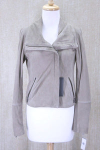 Andrew Marc Pebble Beige Soft Suede Scuba Jacket Size Small NWT Womens $395