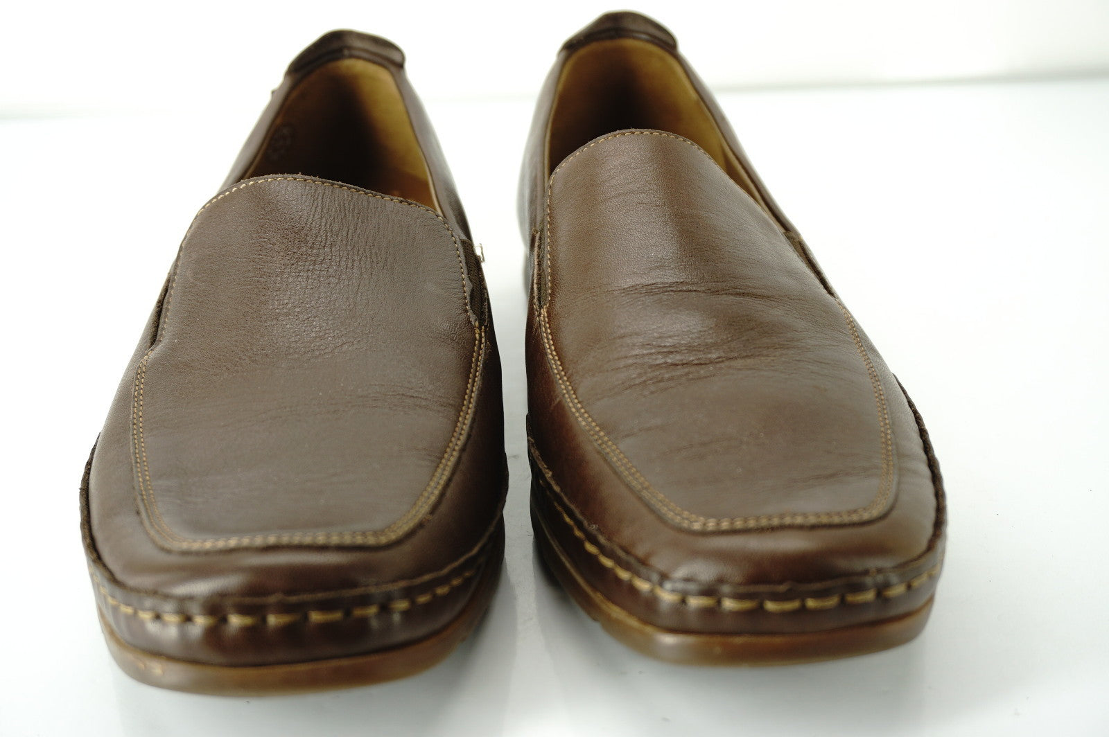 Mephisto Brown Leather Edlef Mens Apron Toe Loafers SZ 8.5 air-jet Comfortable