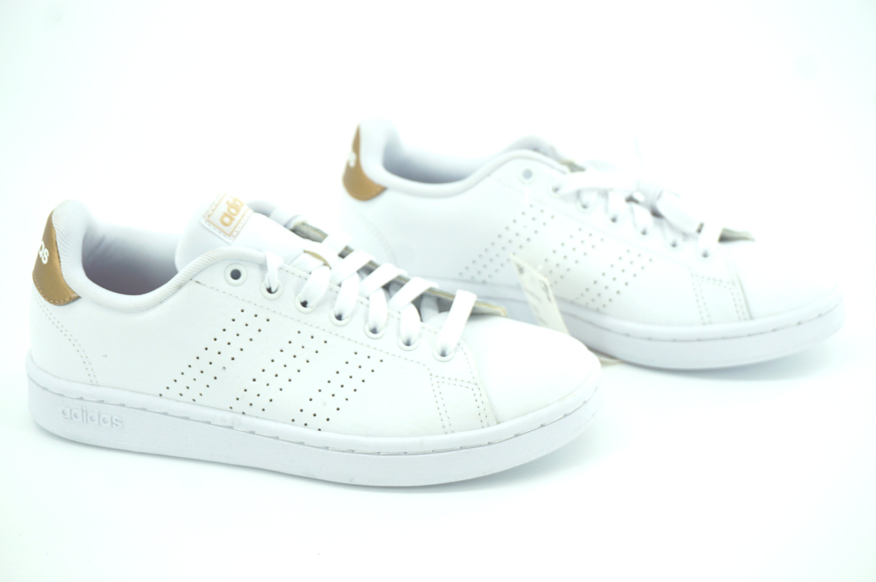 Adidas Women Avantage White Leather Lace-Up Sneaker Size 6.5 striped