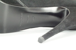 SAINT LAURENT Tribute Lace-Up Platform Sandal SZ 39.5 Black Suede YSL $995 NIB