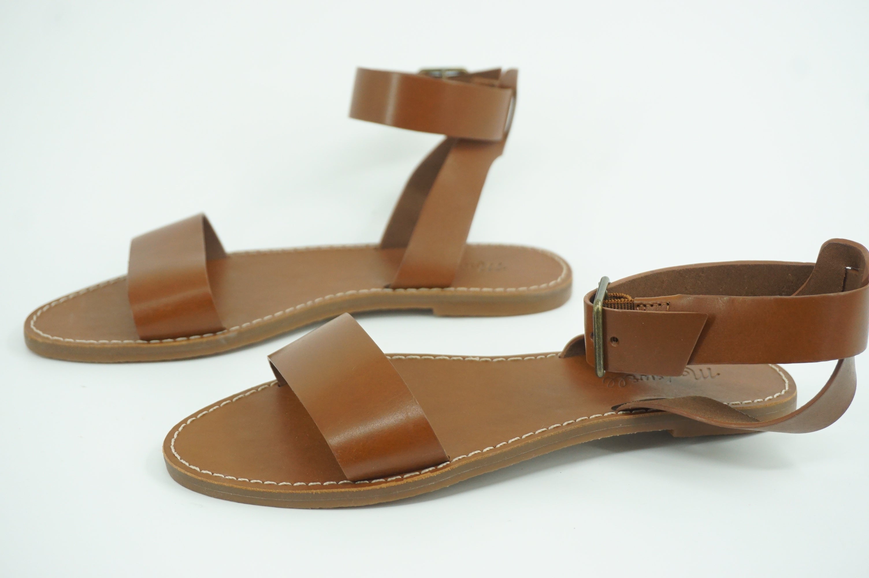 Madewell The Boardsalk Ankle Strap Flat Sandals Size 7M Women's $59 New Open Toe