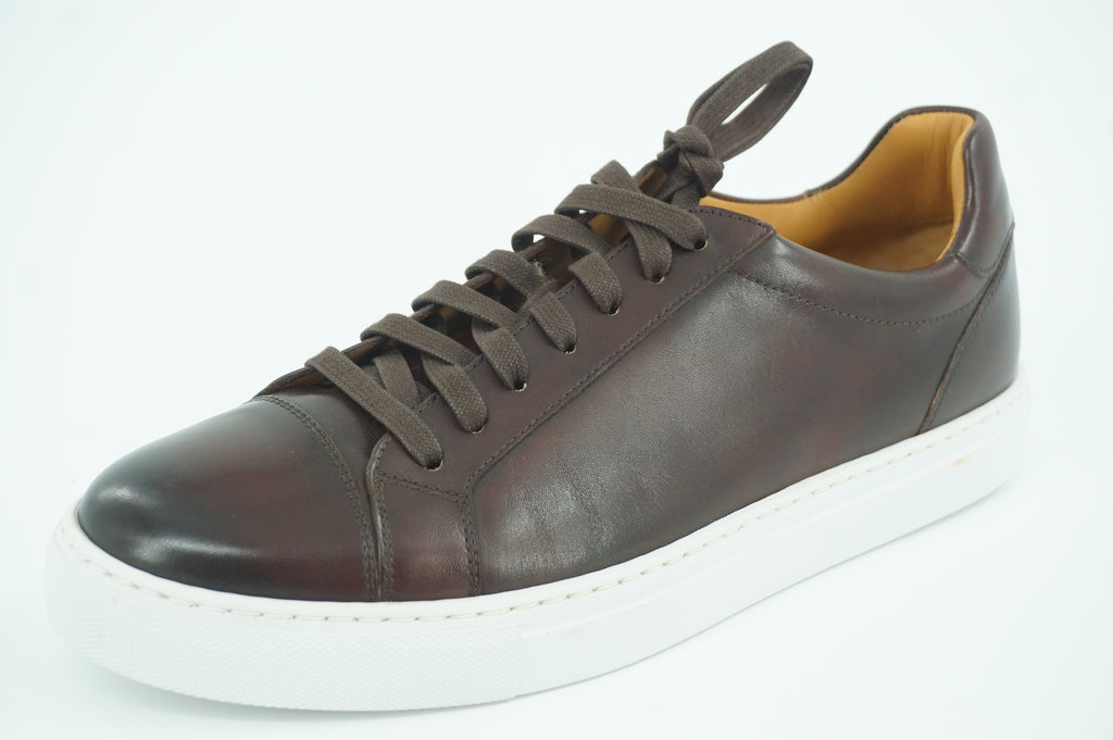 Magnanni Cuervo II Dark Brown Leather Low Top Sneaker SZ 9.5 New dress lace up