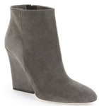 Jimmy Choo Suede Myth Wedge Ankle Boots SZ 38 New Short Classic Pointy Toe $975