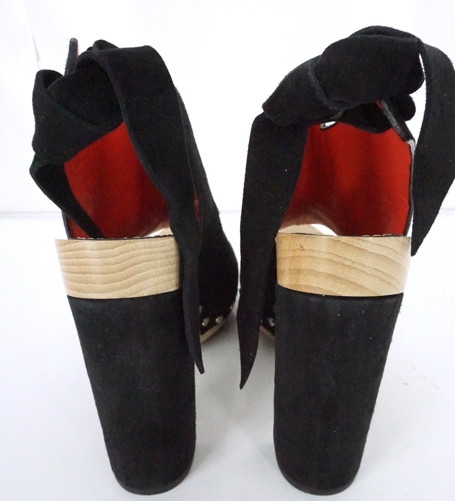 Proenza Schouler Tie sling Back Peep Toe Platform Sandals SZ 37.5 NIB Studs $830