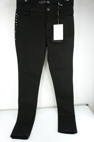 Valentino Rockstud Untitled 06. Black Skinny Jeans size 26 NWT $990