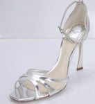 Christian Dior Silver Metallic Leather Ankle Strap Criss Sandals Size 39.5 $810