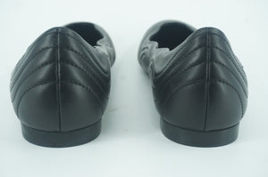AGL Miledy Ballet Flat Black Leather Size 9.5 Womens Quilted