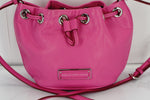 Marc Jacobs Pink Leather Too Hot to Handle Mini Drawstring Crossbody Bag New by