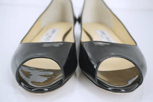 Jimmy Choo Womens Beck Flats black Patent Size 35.5