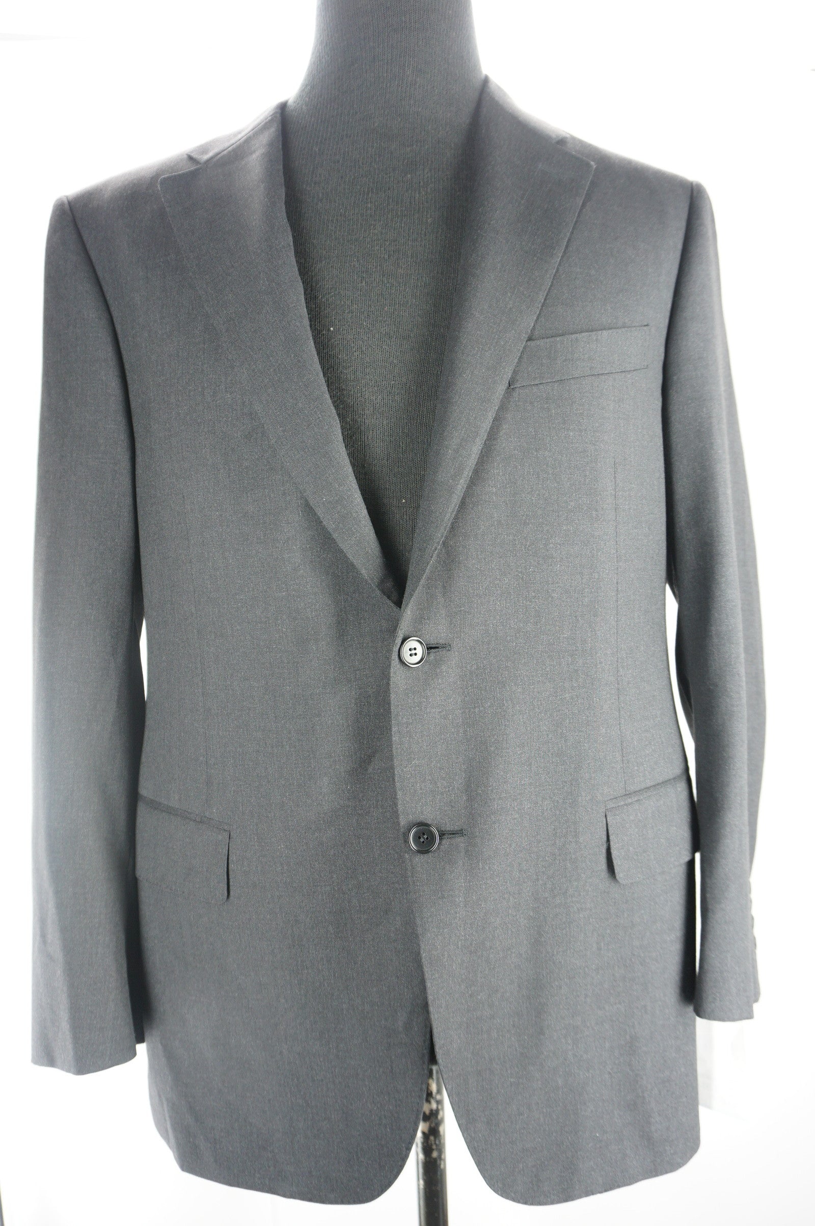 Canali Charcoal Grey Wool Classic Fit Mens Suit Size 44R US Made Italy New $1695